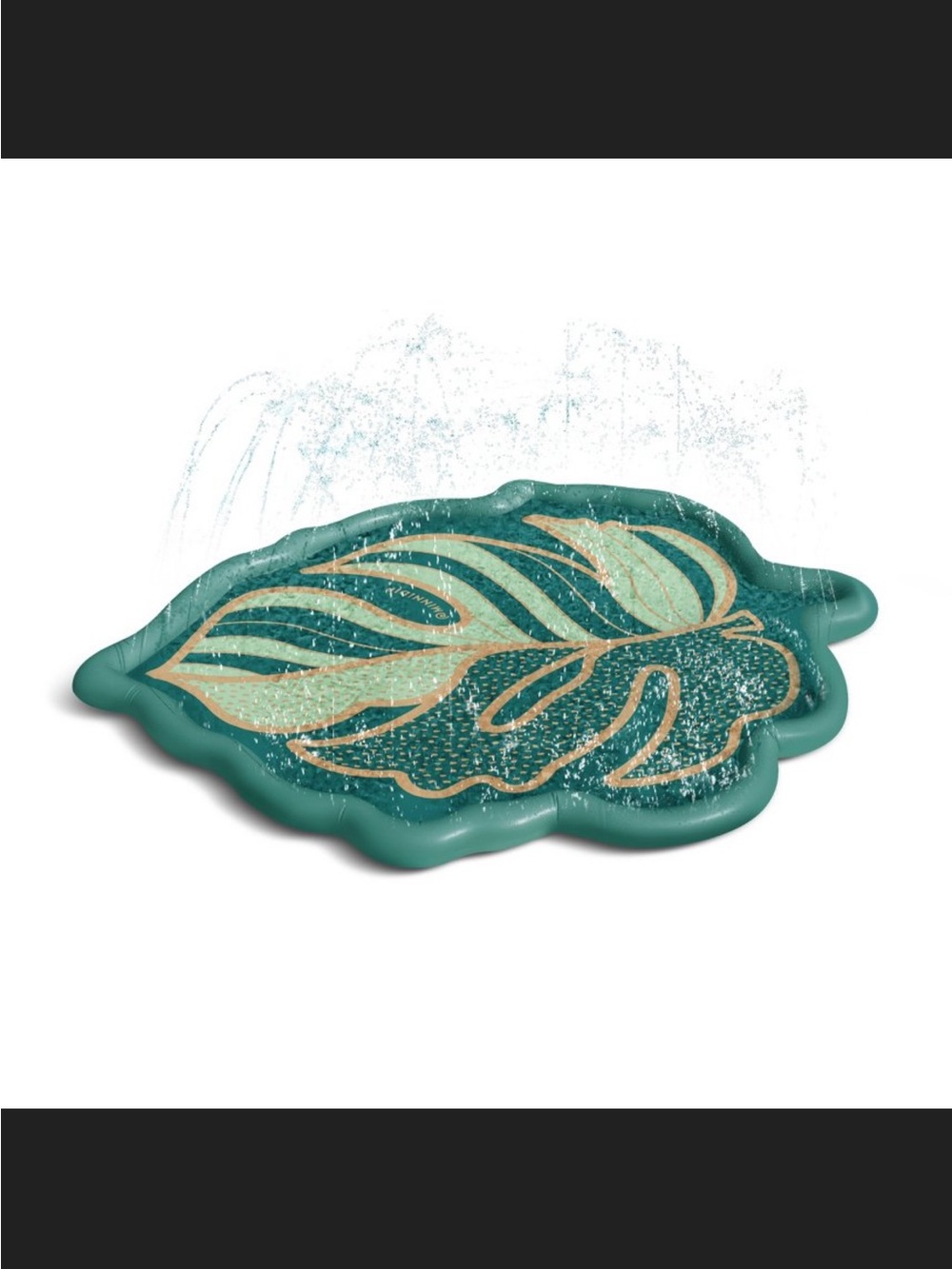 Leaf-Shaped Kids Splash Mat in Teal - Inflatable Water Play Pad